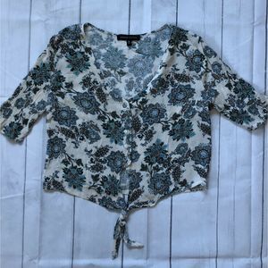 Kendall & Kylie Womens Floral Top Size Small